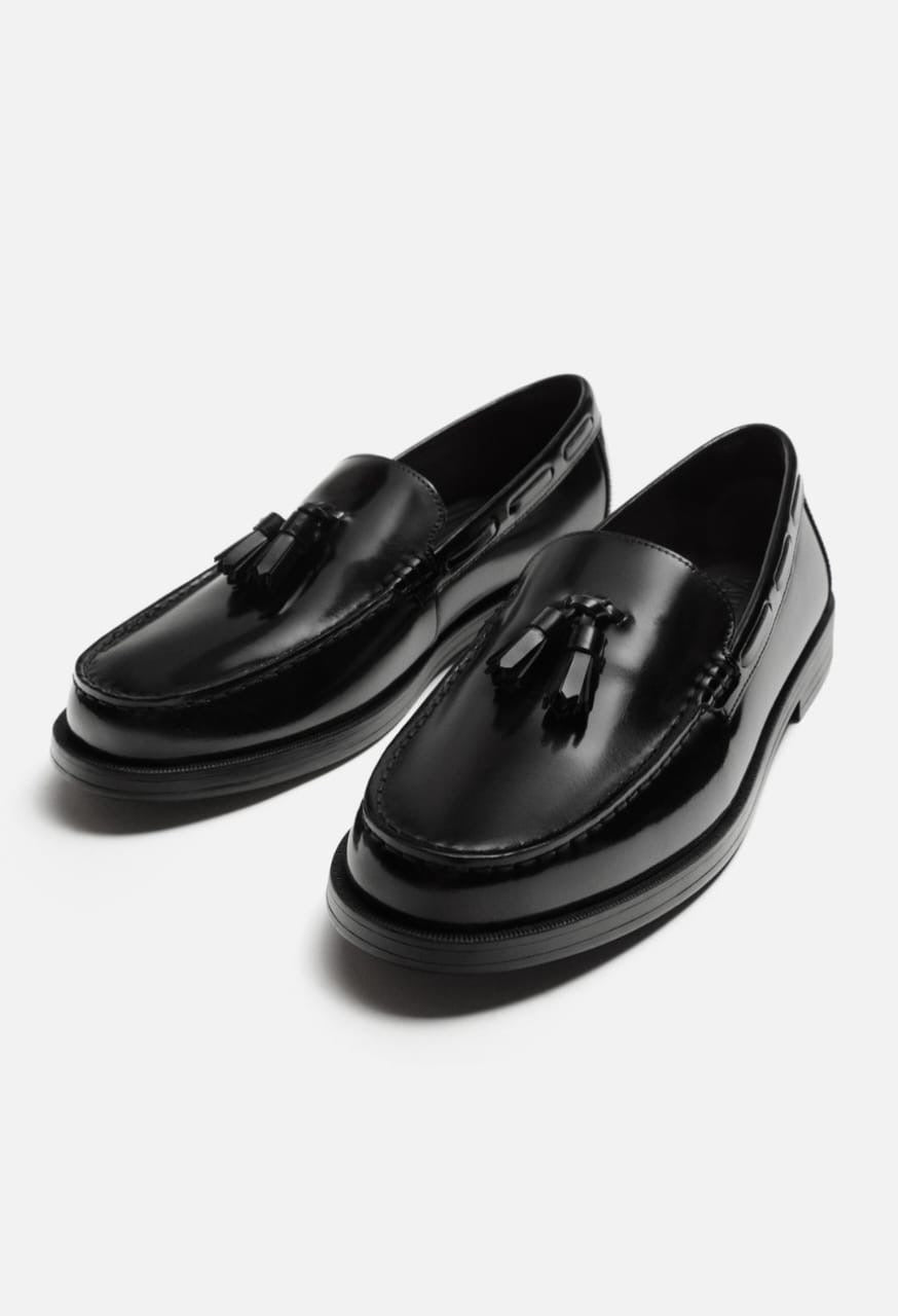 Zara Leather Tassel Loafers
