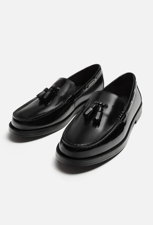Zara Leather Tassel Loafers