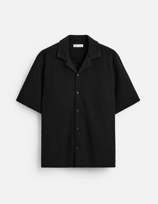 Zara Black Textured Shirt