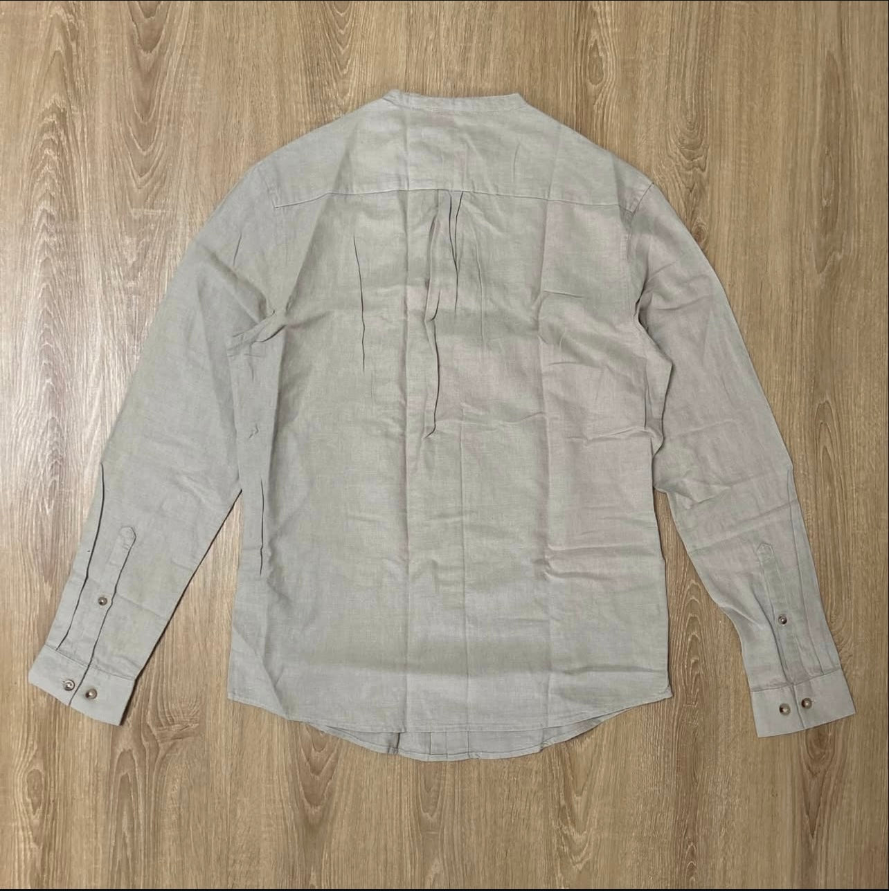 Asos Oatmeal Shirt in Grandad Collar