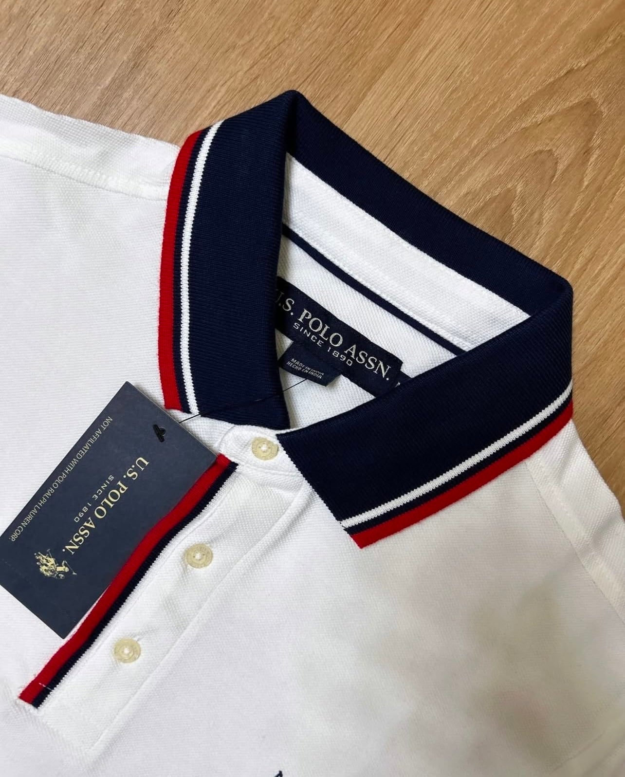 US Polo Assn Regular Fit Pique polo Shirt in White