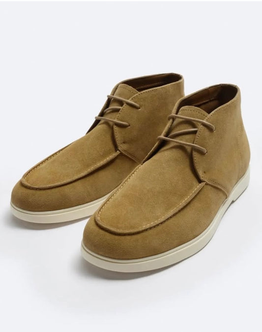 Zara Suede Boots with Moc Toe