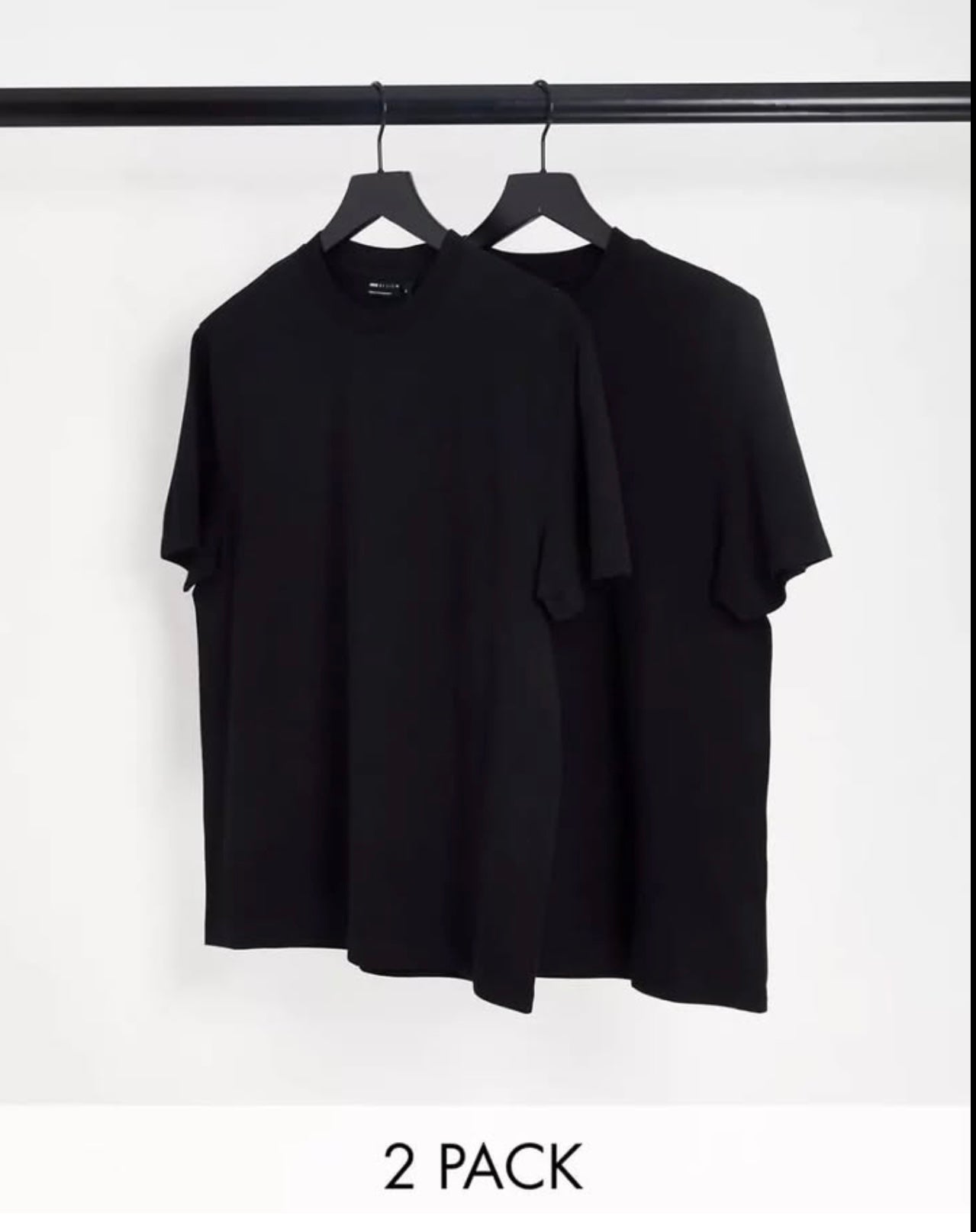Asos 2-Pack Crew Neck T- Shirt in Black