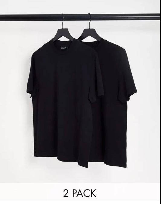 Asos 2-Pack Crew Neck T- Shirt in Black