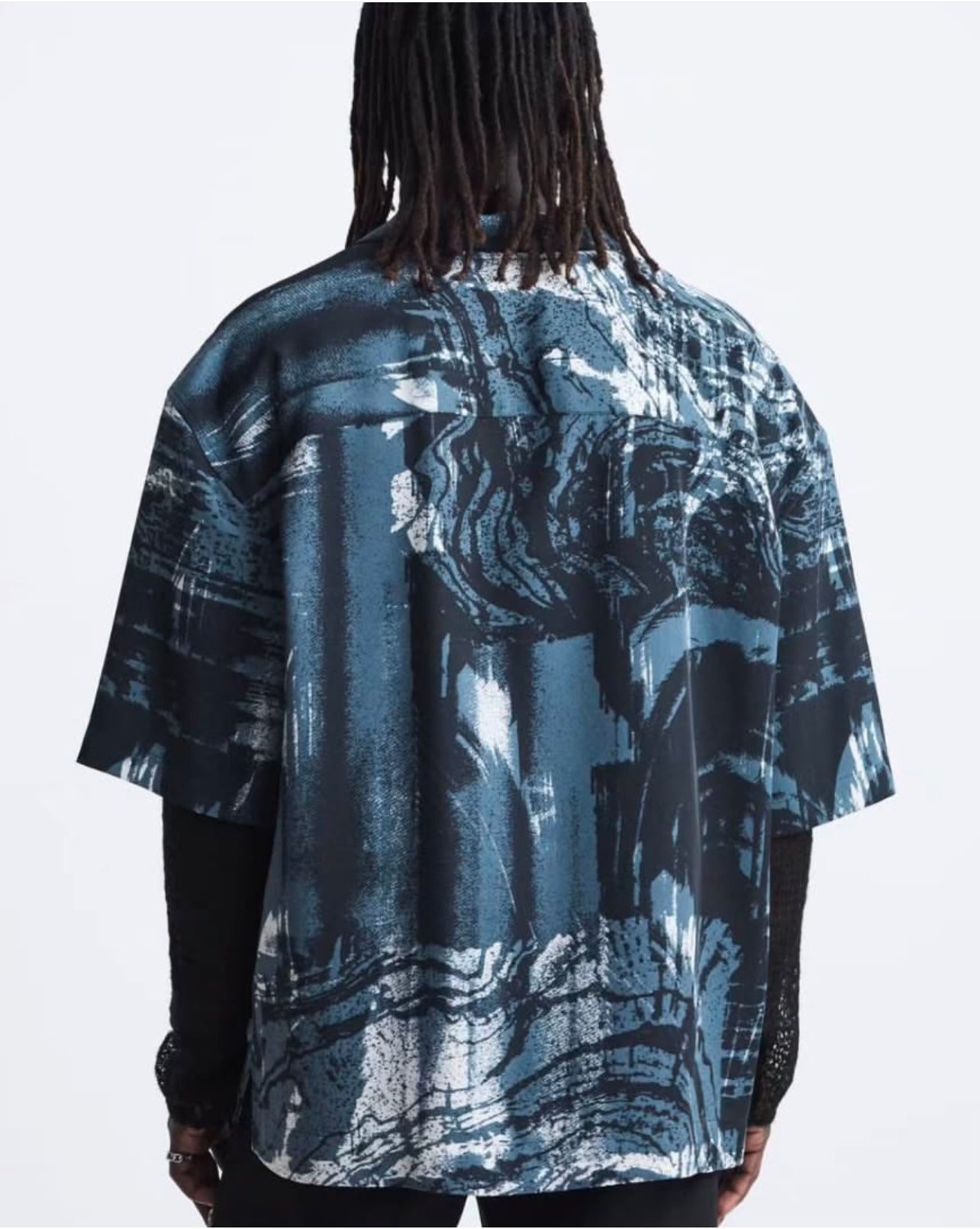 Zara Abstract Print Shirt in Blue