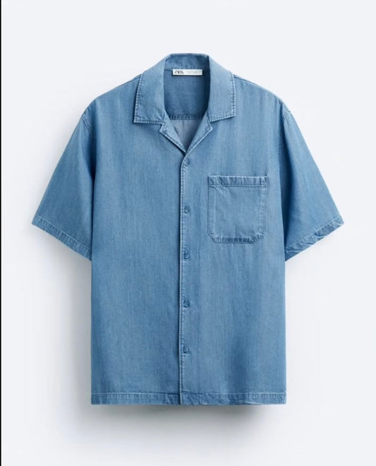 Zara Denim Shirt in Revere Collar
