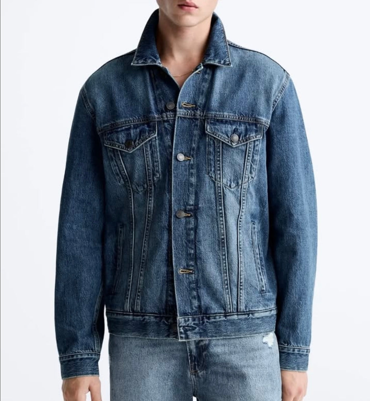 Zara Denim Jacket in Blue Wash