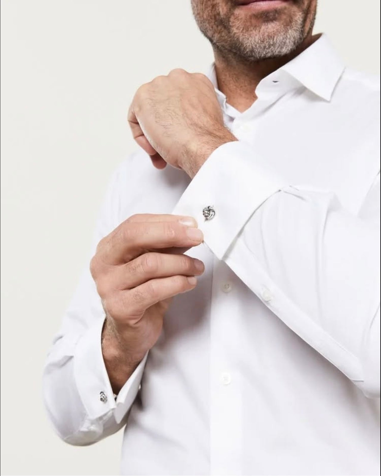 T. M Lewin Slim Fit White Cotton Double Cuff Shirt