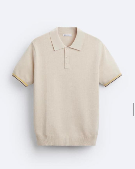 Zara Regular Fit Knit Polo Shirt