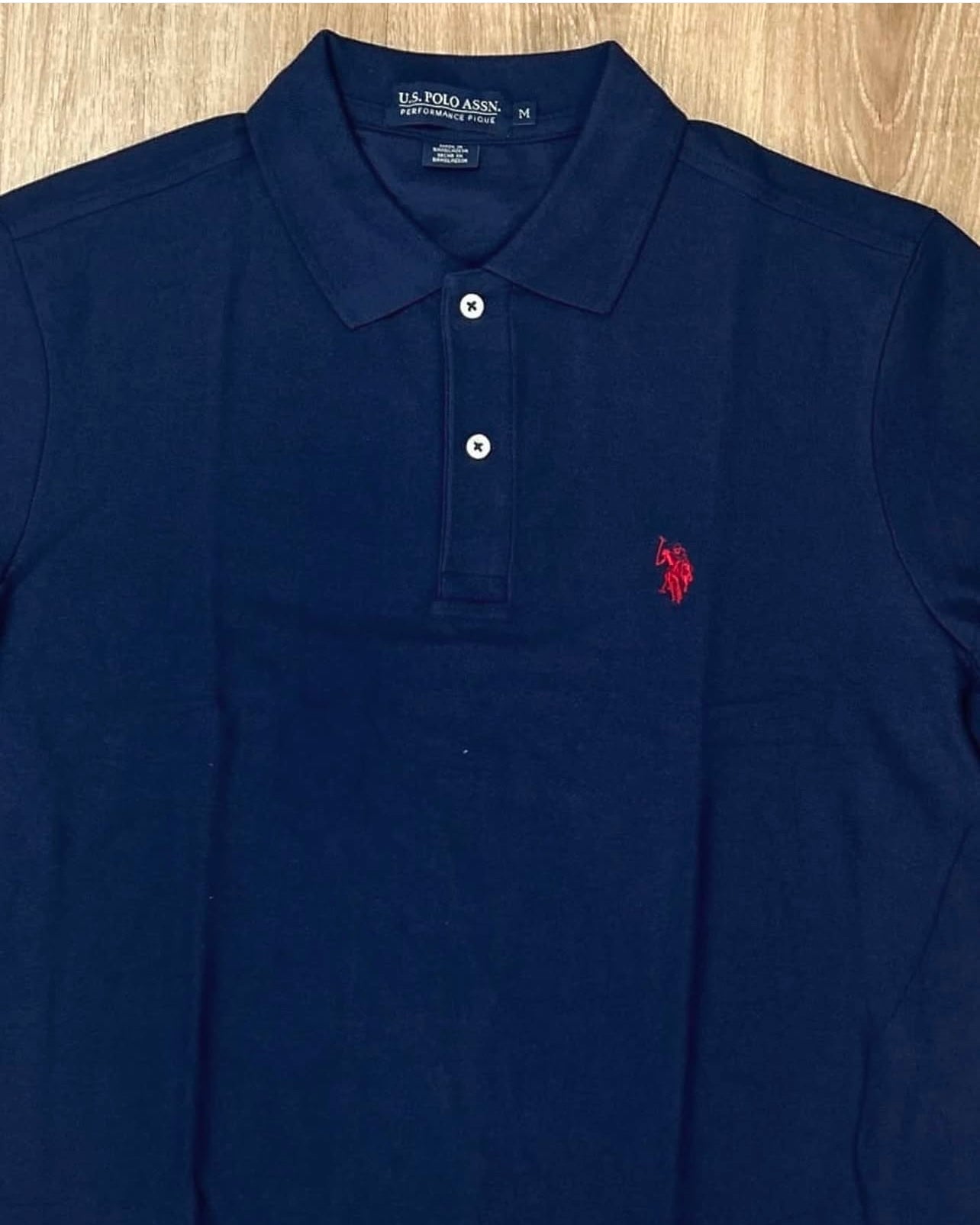 U S Polo Assn Regular Fit Pique Polo Shirt in Navy