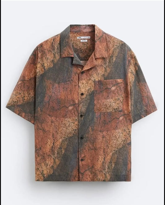 Zara Shirt in Brown Pattern