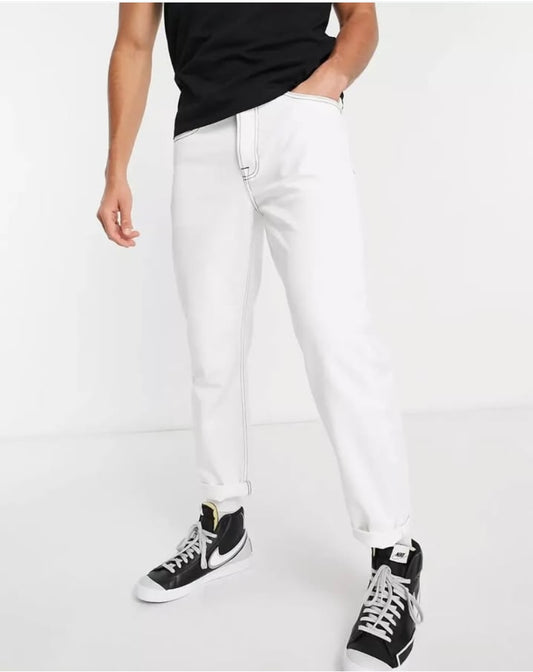 Topman Relaxed Fit Denim With Stitch Details