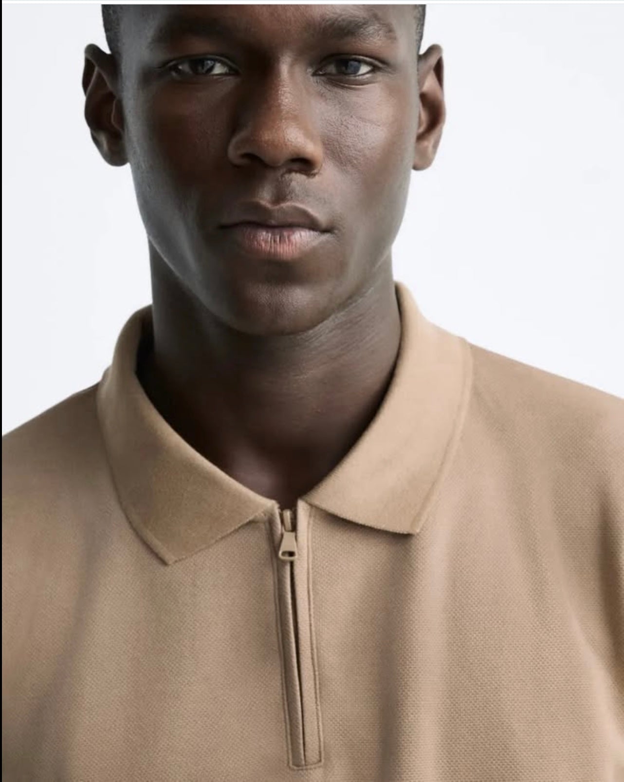 Zara Knit Polo With Zip