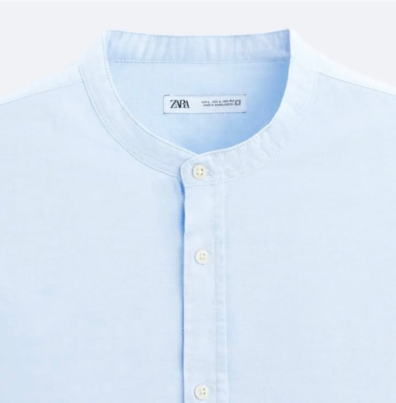 Zara Oxford Cotton Shirt in Blue