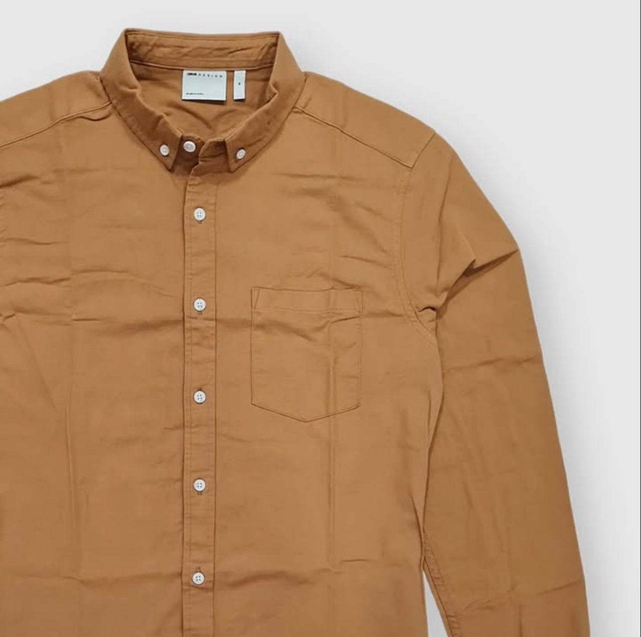 Asos Slim Fit Oxford Cotton Shirt in Rust