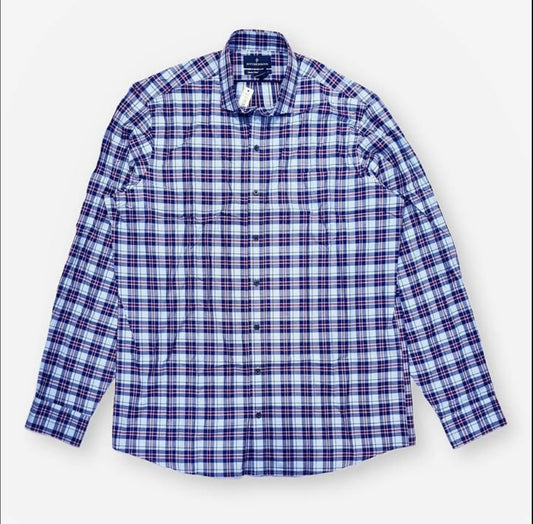 Buttoned Down Blue Shirt in Plaid