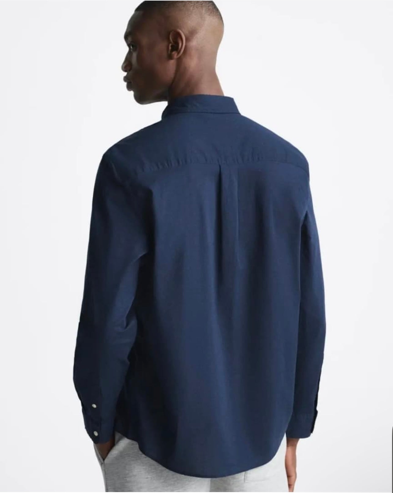 Zara Regular Fit Oxford Cotton Shirt in Navy