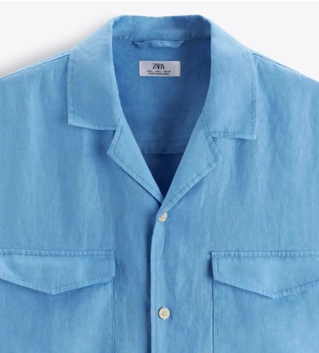 Zara Blue Shirt in Linen