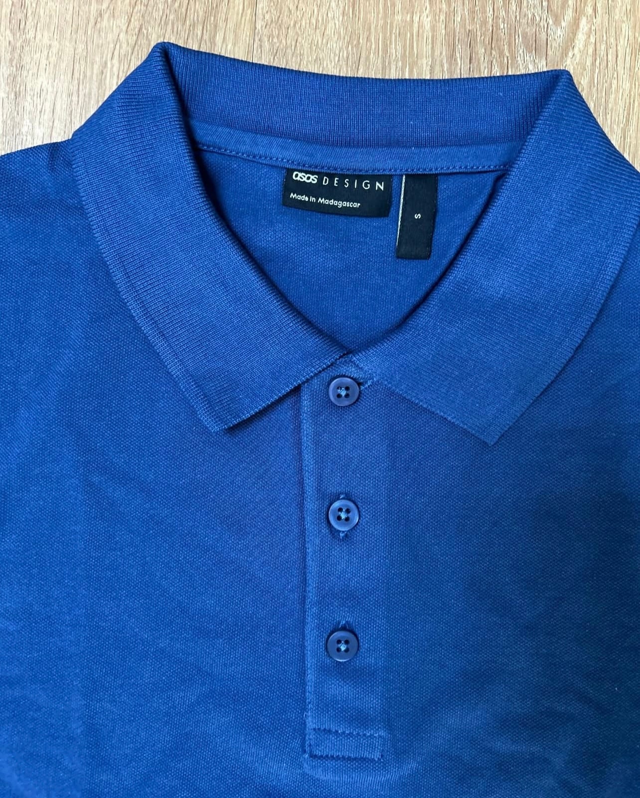 Asos Regular Fit Pique Cotton Polo in Blue