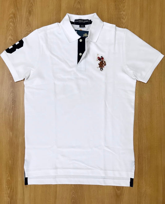 US Polo Assn Regular Fit Pique Polo Shirt in White