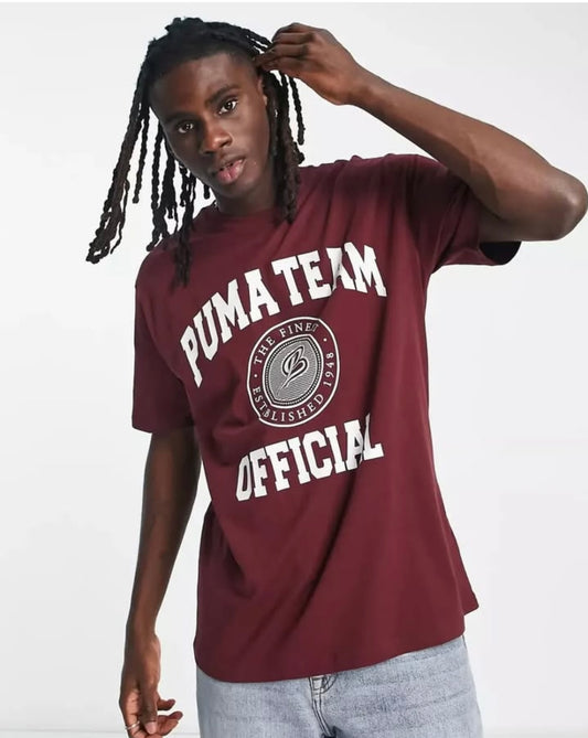 Puma Regular Fit T Shirt in Maroon