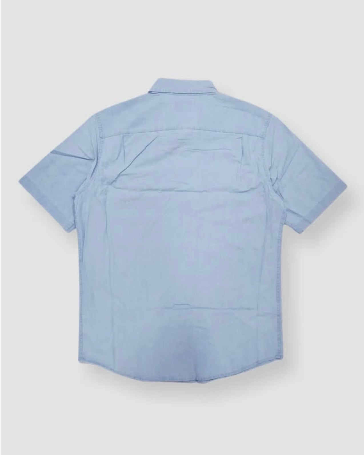 Wrangler Regular Fit Blue Cotton Short Sleeve Shirt