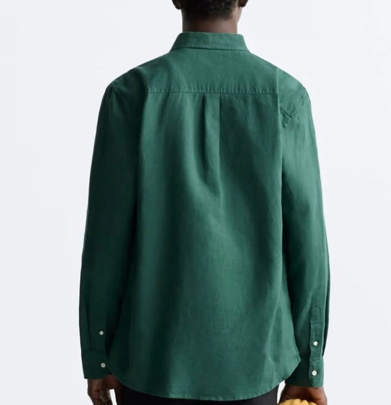 Zara Cotton/ Linen Blend Shirt in Green