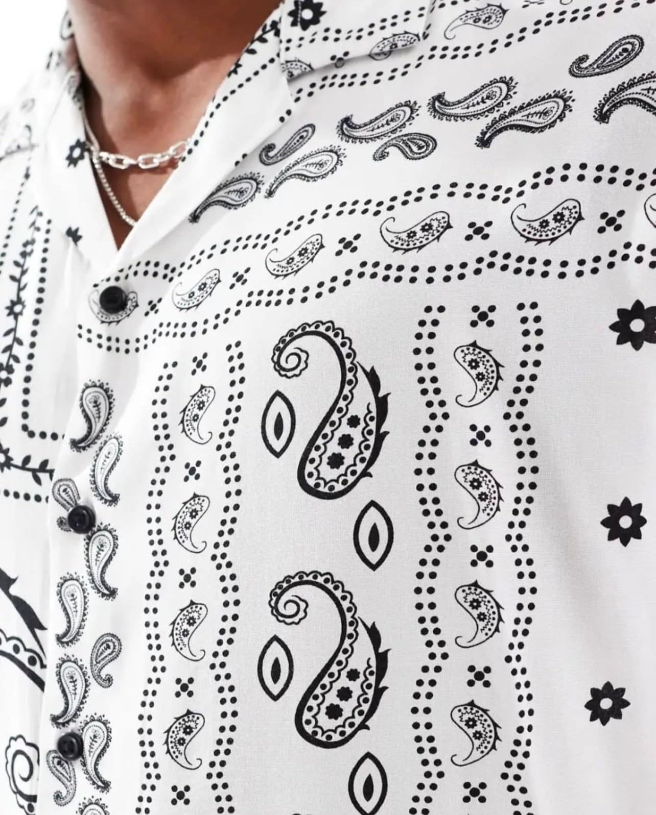 Jack & Jones Regular Fit White Shirt in Paisley Pattern