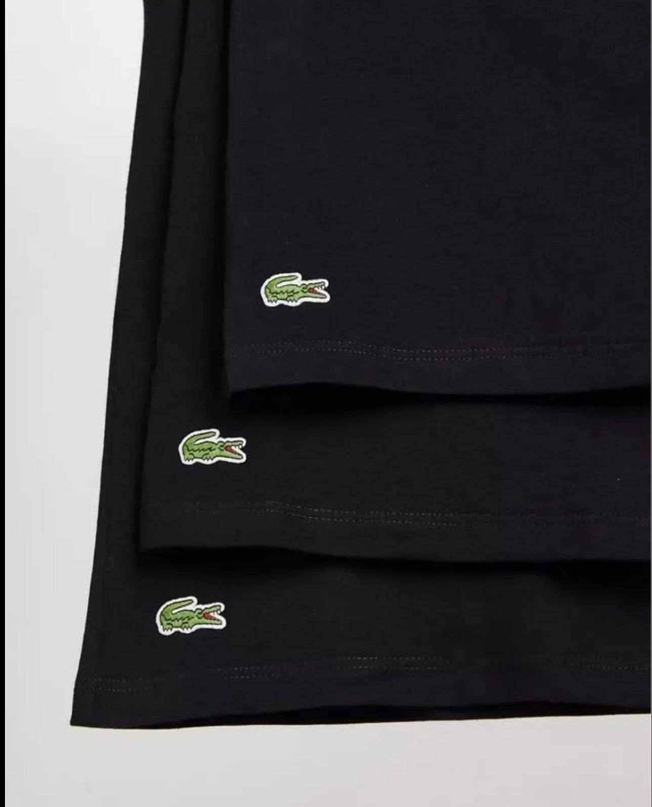 Lacoste 3 Pack Slim Fit T Shirt in Black