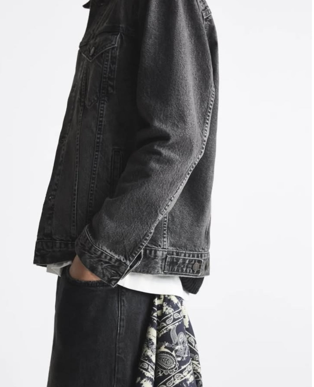Zara Denim Jacket in Charcoal Wash