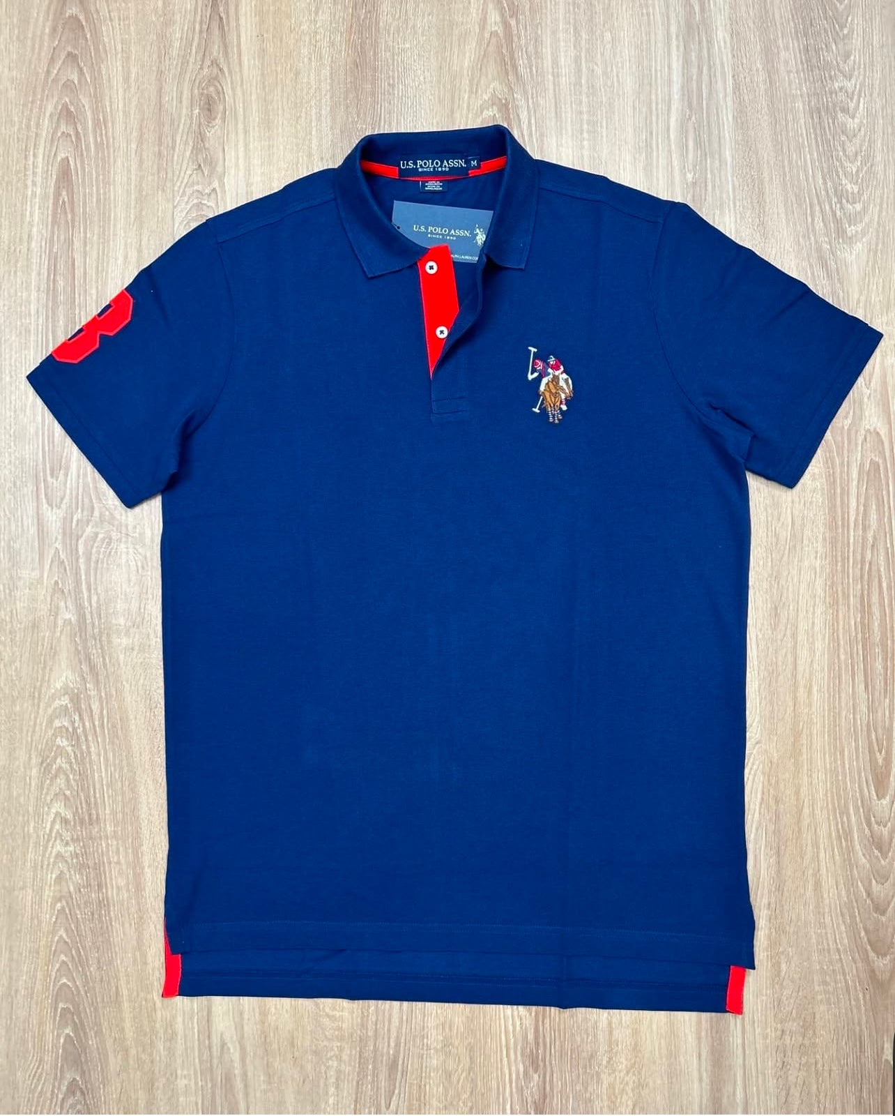 US Polo Assn Regular Fit Pique Polo Shirt in Blue
