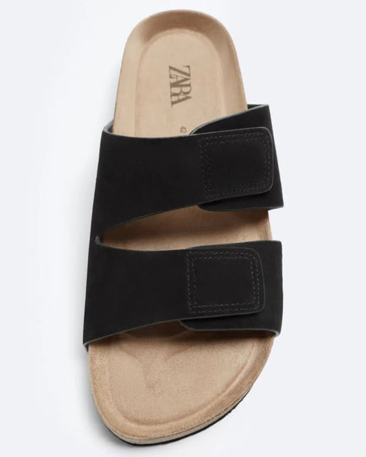 Zara Suede Sandal in Black
