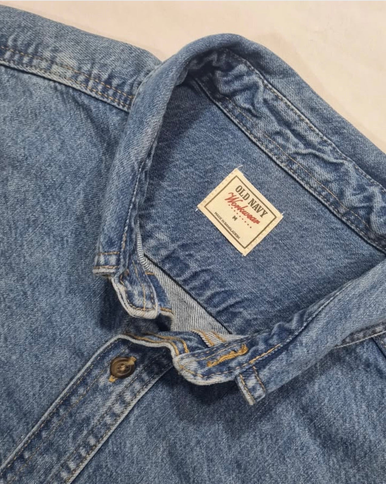 Old Navy Regular Fit Blue Wash Denim Shirt