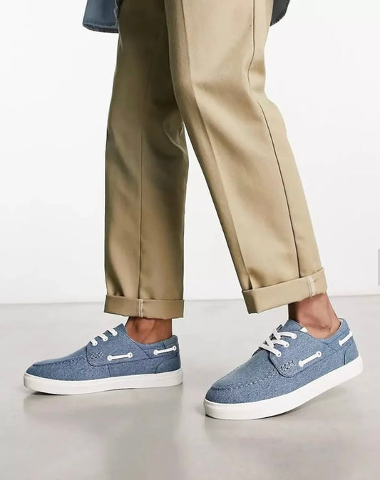 Asos Boat Shoes in Blue Denim