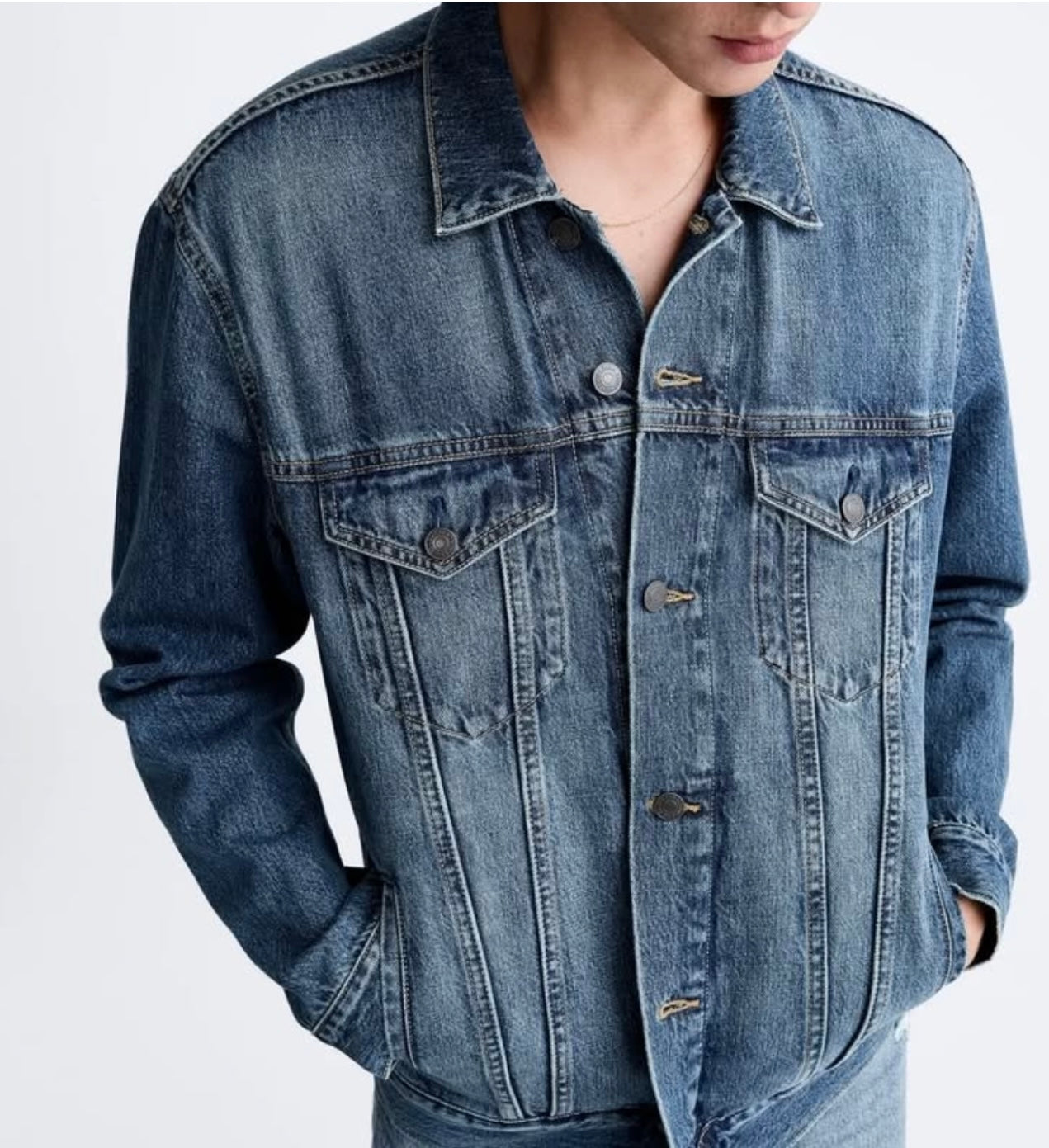 Zara Denim Jacket in Blue Wash