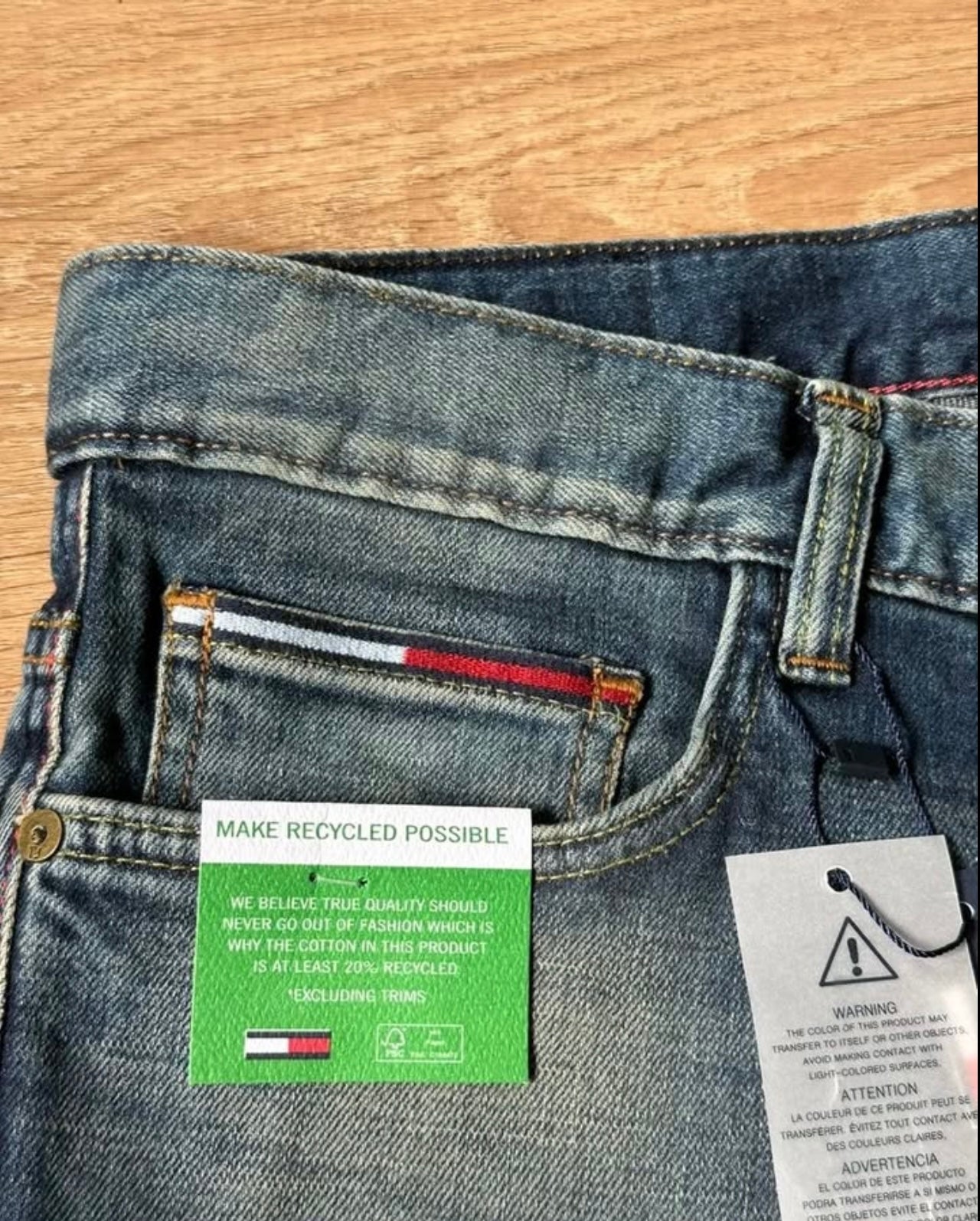 Tommy Hilfiger Ripped Blue- Green Wash Denim