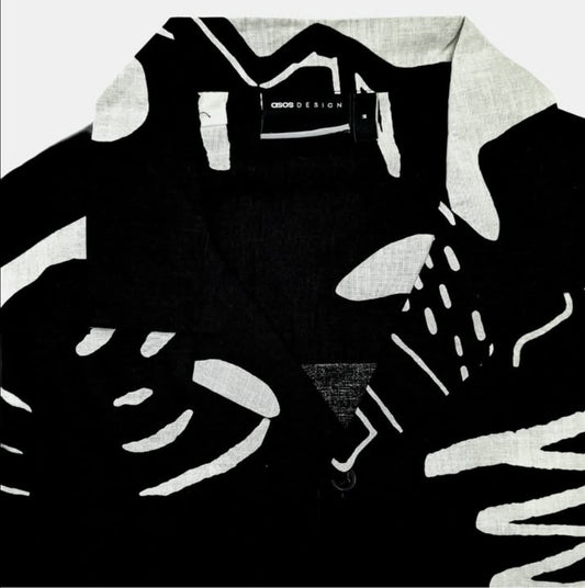 Asos Regular Fit Shirt in Black Pattern