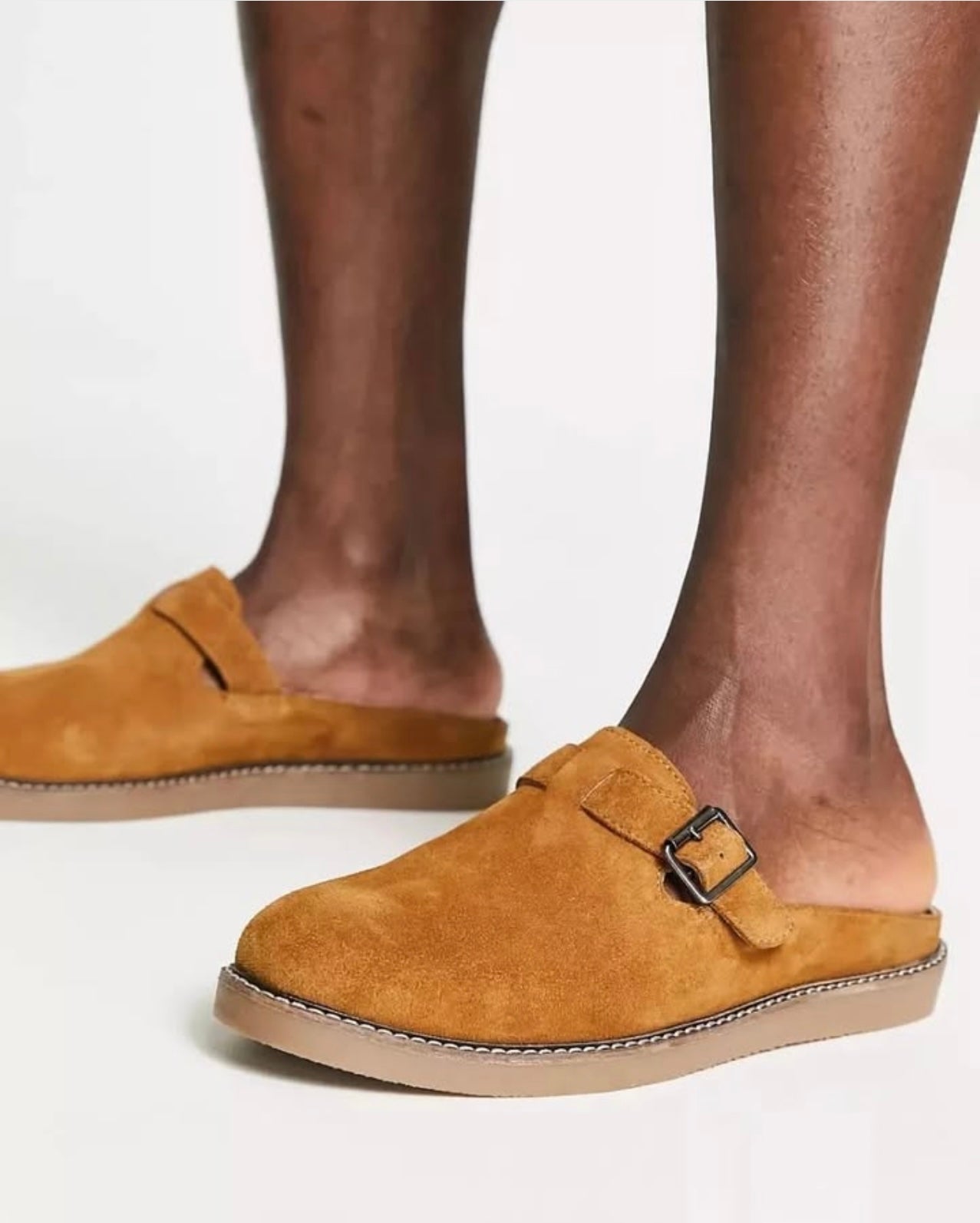 Office Mules in Brown Suede