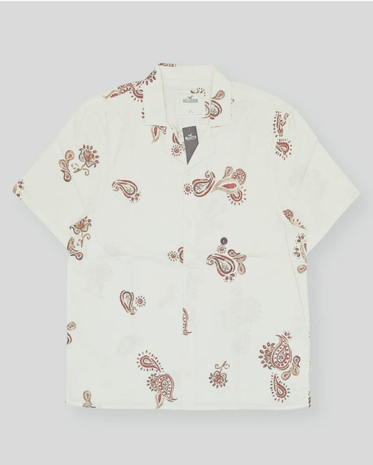 Hollister Off- White Shirt in Paisley Pattern