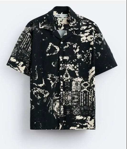 Zara Pattern Shirt in Black