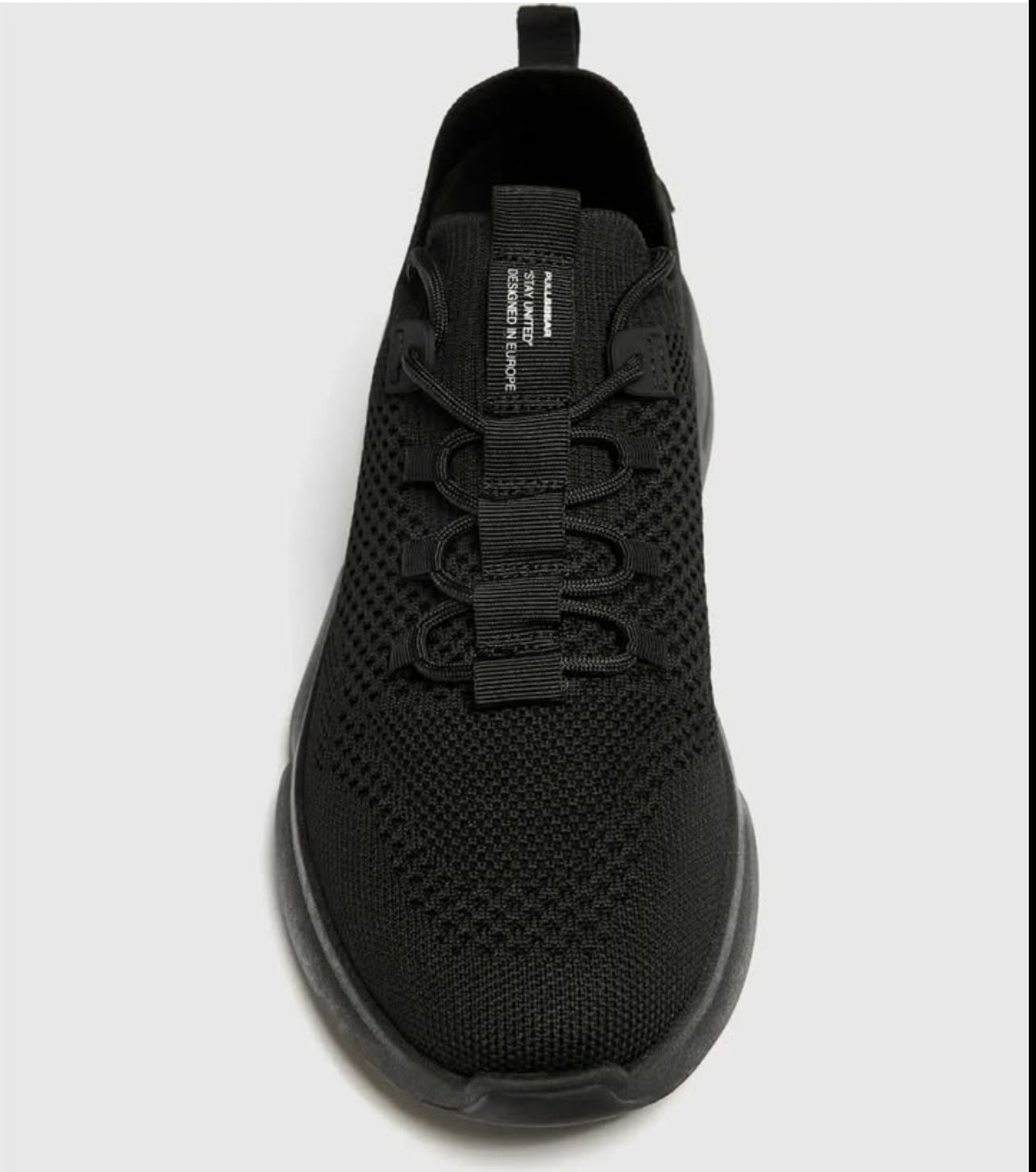 Pull & Bear Knit Racer Trainer in Black