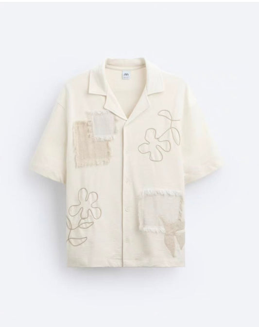Zara Shirt With Contrasting Patches
