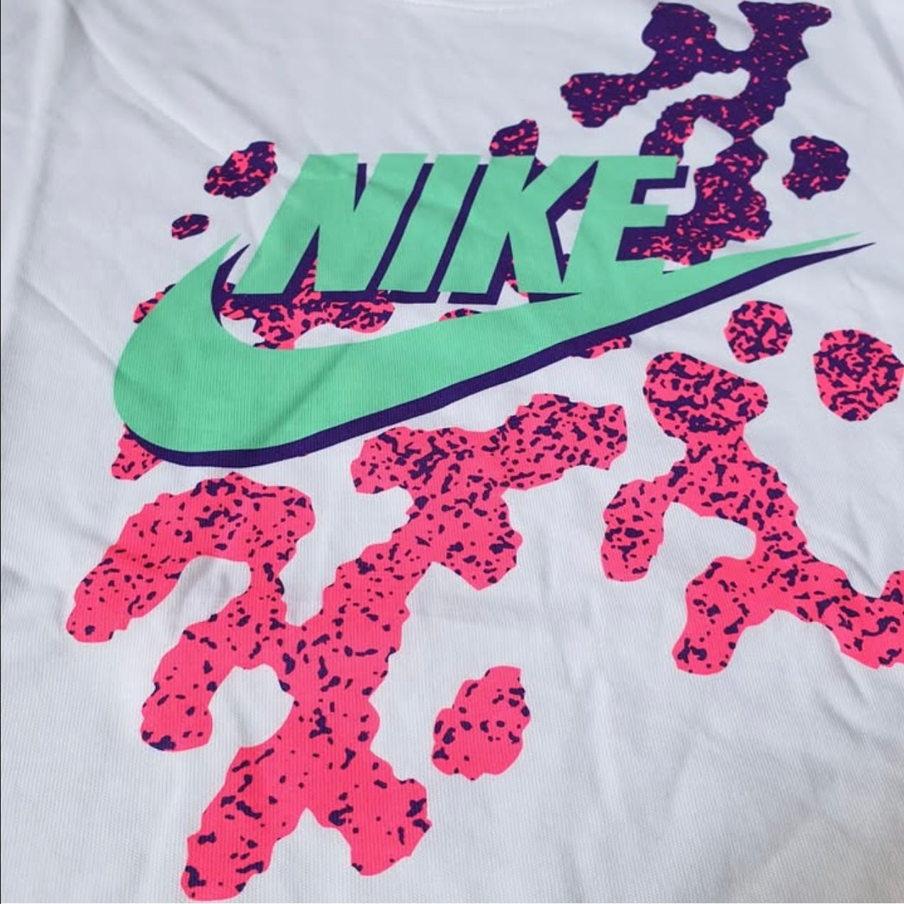 Nike Regular Fit Digital Print Cotton T Shirt in White