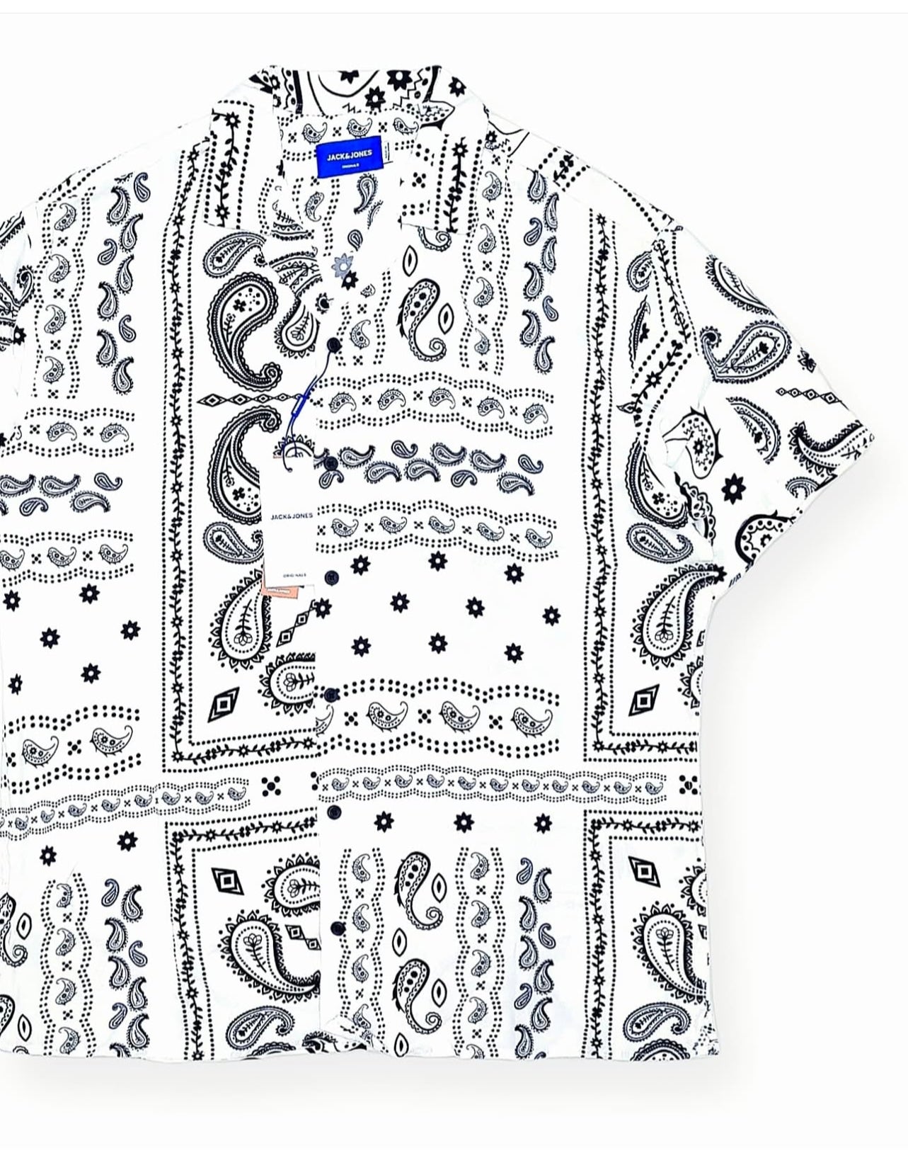 Jack & Jones Regular Fit White Shirt in Paisley Pattern