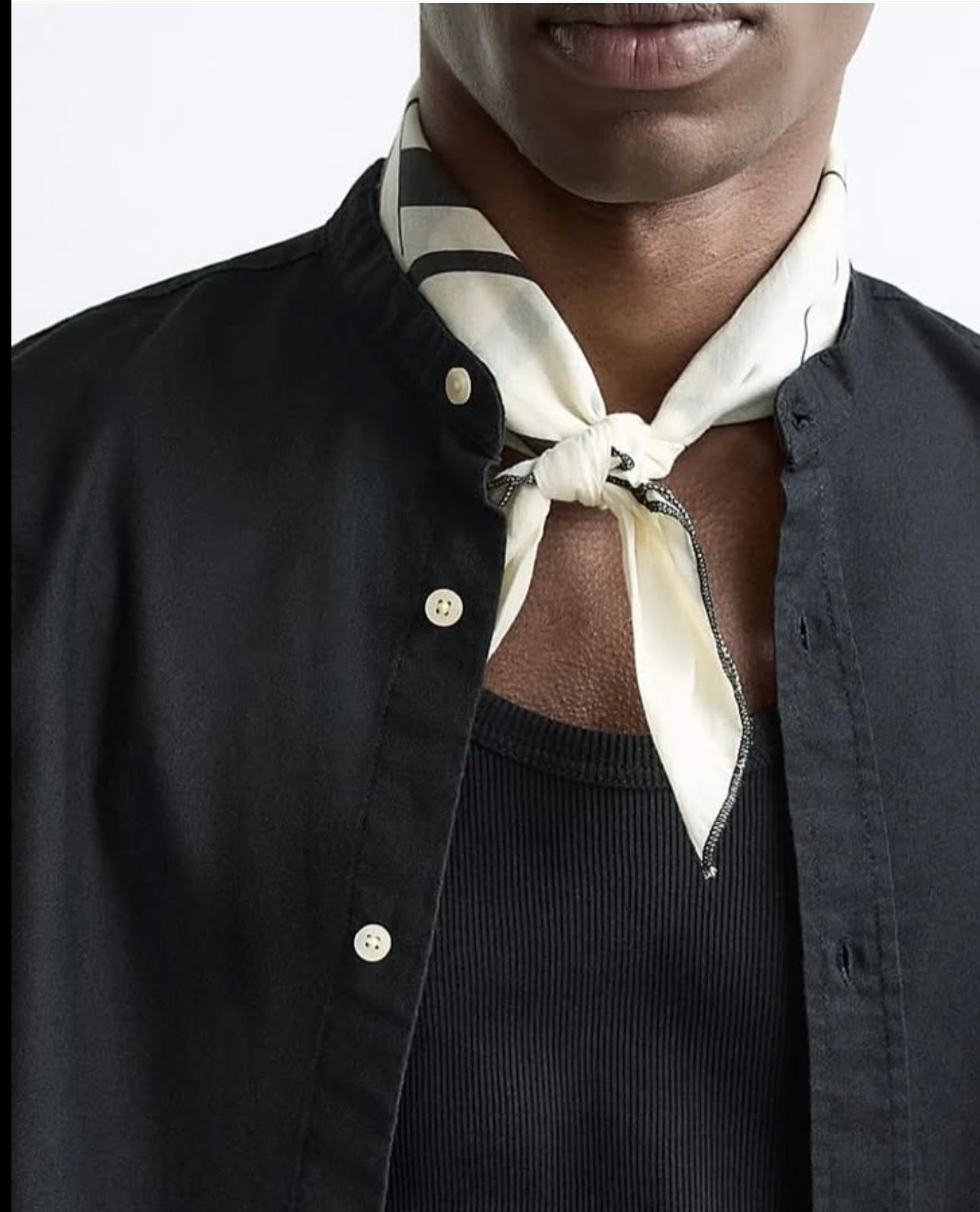Zara Oxford Cotton Shirt in Black