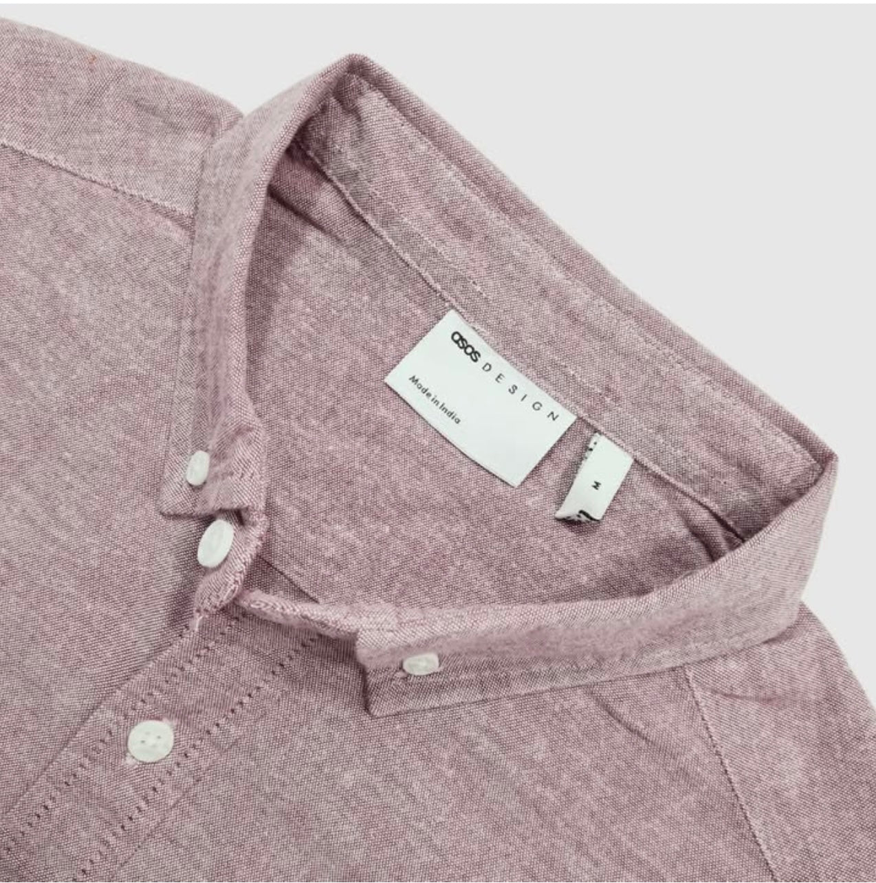 Asos Slim Fit Mauve Cotton Button Cuff Shirt