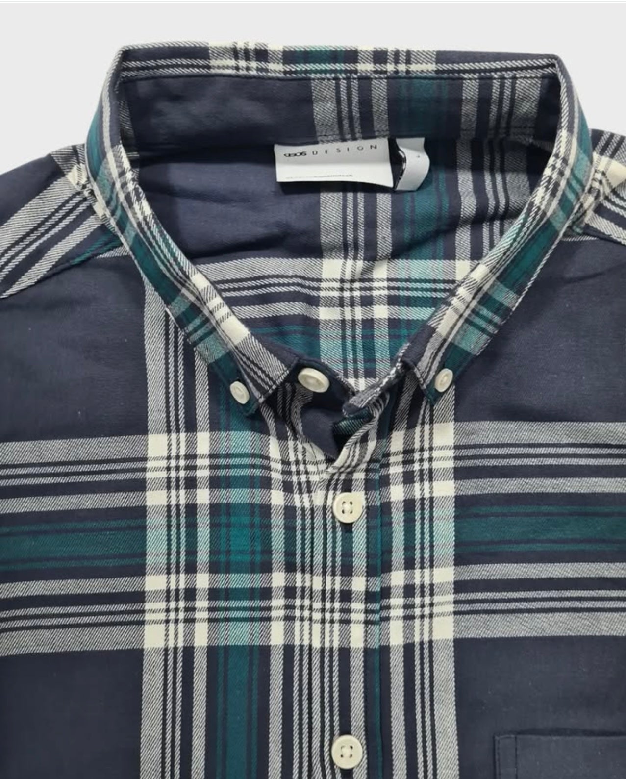 Asos Slim Fit Plaid Cotton Button Cuff Shirt