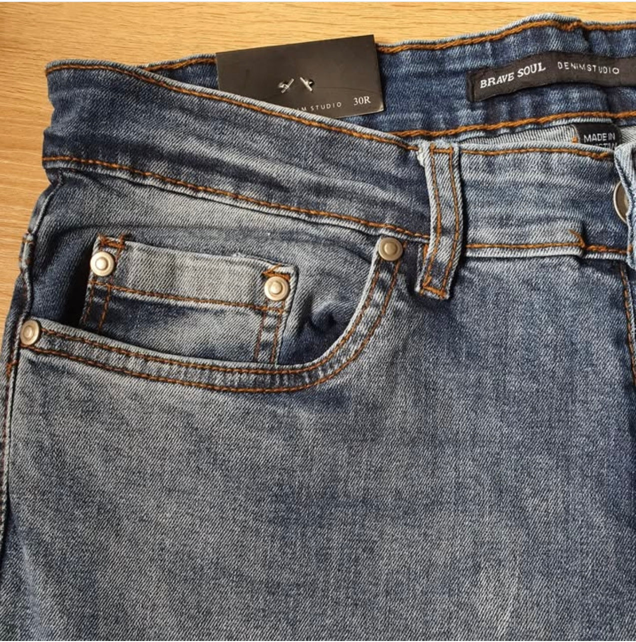 Brave Soul Skinny Fit Blue Wash Denim