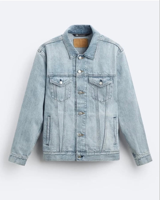 Zara Denim Jacket in Light Blue Wash