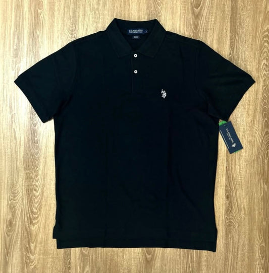 US Polo Assn Regular Fit Performance Pique Polo in Black